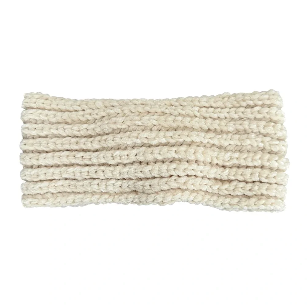 Chicos NWT Cozy Headband Ecru Pearl Embellished‎ Knitted Bow Warm Winter